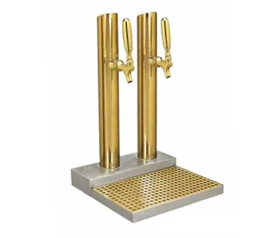 Micro Matic BS‑SKY‑2PVDKR‑LR Skyline Draft Beer,12"x19",Glycol,2 × 2‑1/2" SS Columns, Brass,Drip Pan