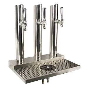 Micro Matic BS-SKY-3PSSKR Station, 18"x19" Countertop Glycol-Cooled, 3 2-1/2" SS, Drip/Glass Rinser
