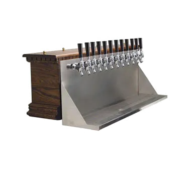 Micro Matic CFD12A Coffin Box Draft Beer Tower, Counter, 36" Dark Oak, Air‑Cooled, 12 SS Faucets
