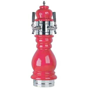 Micro Matic CT100-2 Bar Draft Beer Tower, 7-3/8" Dia x 24-3/8" H, Ceramic Air‑Cooled 2 Brass Faucets