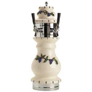 Micro Matic CT400-2 Draft Beer Tower, Countertop, 9" Dia, Ceramic Column, Brass Faucets, 1‑3 Taps
