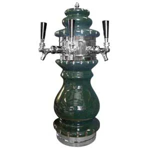 Micro Matic CT400-3 Beer Tower, Countertop, 9" Dia. x 24-7/8" H, Air‑Cooled Ceramic, 3 Brass Faucets