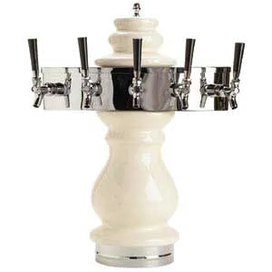 Micro Matic CT400E-5 Braumeister Draft Beer Tower, Countertop, 9" Dia, Brass Faucets, 5-Tap