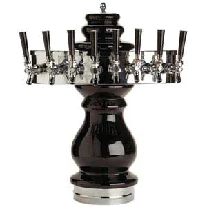 Micro Matic CT400E-8KR Countertop Draft Beer Tower, 9" Dia, Glycol‑Cooled, 8 Stainless Steel Faucets