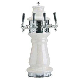 Micro Matic CT500-4 Beer Tower, 7½" Dia x 25" H, Counter Air‑Cooled, 4 Brass Faucets, 15⅛" Clearance