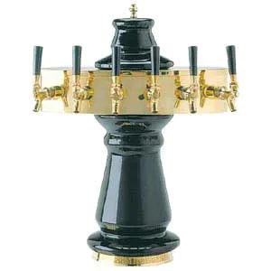 Micro Matic CT500E-6KR Vienna Draft Beer Tower, 7½" Dia x 25" H, Glycol‑Cooled, 6 Faucets, 4‑6 Tap