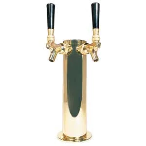 Micro Matic D4743DT-PVDKR Beer Tower, Countertop, 3"×12" Glycol‑Cooled, 2‑Tap PVD Brass, 304 SS, NSF