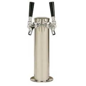 Micro Matic D4743DTKR Beer Tower, 3" Dia x 12" H, Glycol‑Cooled, 2 Faucets, Finish, NSF Certified