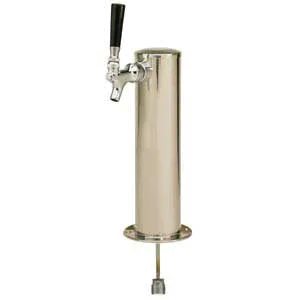 Micro Matic D4743S Draft Beer Tower, Countertop, 3" Dia x 12-1/4" H, Air‑Cooled, Steel Chrome Faucet