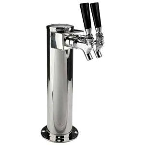 Micro Matic D4743SGPSS Beer Shotgun Tower, Countertop, Air‑Cooled, 3" Dia X12‑1/4" H, Steel, 2‑Tap