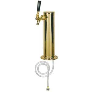 Micro Matic D4743T-PVD Beer Tower, Ct, 3" Dia. x 12-1/4" H, Air‑Cooled, Faucet, PVD Brass, NSF