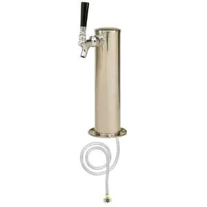 Micro Matic D4743T Beer Tower, Countertop, 3" Dia. x 12-1/4" H, Stainless Steel, Brass Faucet, NSF
