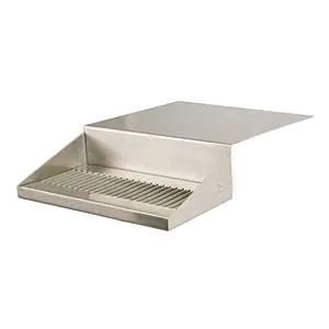 Micro Matic DP-J-12 Rectangular Box Drip Tray, 12" W x 6-3/8" D x 3-1/2" H, Aluminum Tray with Inlet