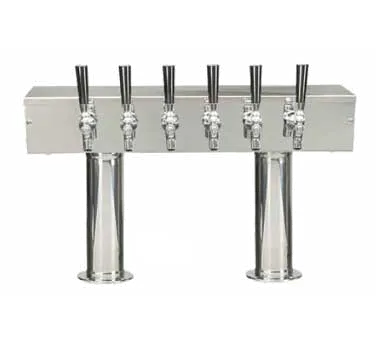 Micro Matic DPT36PSS-PL Pedestal Tower, 24" Box, Two 3" Columns, Six Taps, Includes 5 Ft Hoses