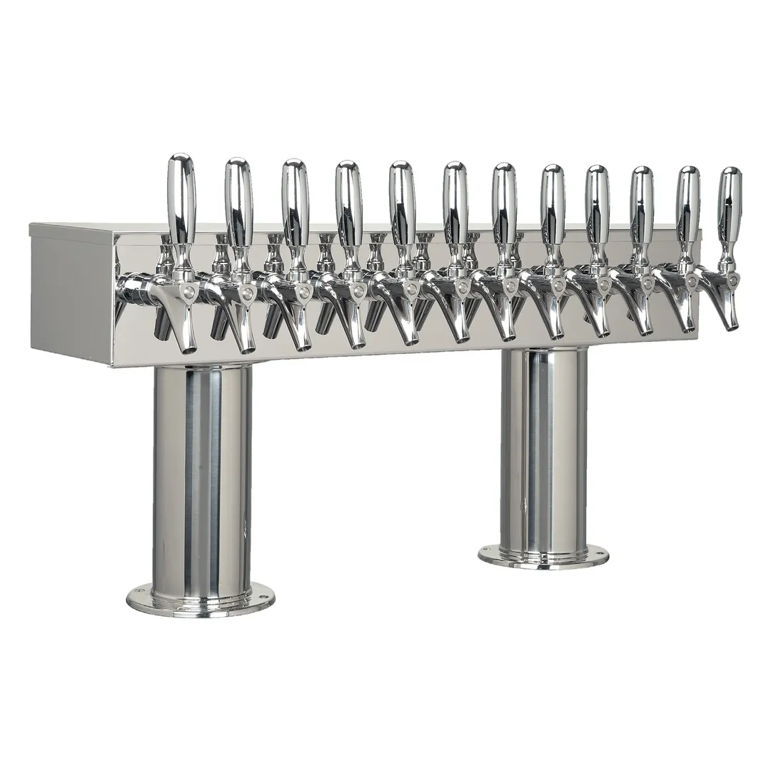 Micro Matic DPT412PSSKR-3 Beer Tower, 36" X 15-9/16", Glycol‑Cooled, 12 Steel Faucets, NSF Certified