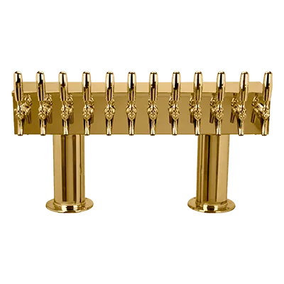 Micro Matic DPT412PVDKR-3 Beer Tower, 36" x 15-9/16", Glycol‑Cooled, 2 Columns, 12 PVD Faucets
