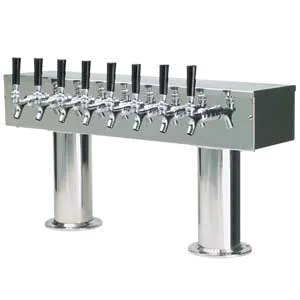 Micro Matic DPT48PSSKR Double Draft Beer Tower, 30" x 15-9/16", Glycol, Steel, 2‑Col, 8 Faucets, NSF