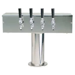 Micro Matic DS-354-PSSKR Beer Tower, 20" W x 15½" H, Glycol-Cooled, 4-Tap, 4" Column 6" Base