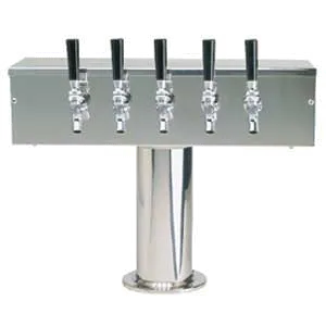 Micro Matic DS-355-PSSKR T-Style Draft Beer Tower, 20" x 15-1/2", Glycol, Steel, 4-6 Taps
