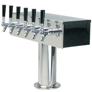Micro Matic DS-356-PSSKR T‑Style Draft Beer Tower, 20" x 15-1/2" Countertop, Glycol‑Cooled, 4‑6 Taps