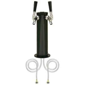 Micro Matic DS-432-211 Tower - Countertop, 3" Dia x 12" H, Black, Air-Cooled, 2 Brass Faucets, NSF