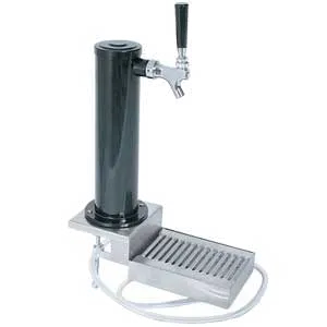 Micro Matic DS431CL Draft Tower – Clamp‑On, 3" ABS Column, Black Chrome Faucet, 5" x 6" Tray 1‑3 Taps