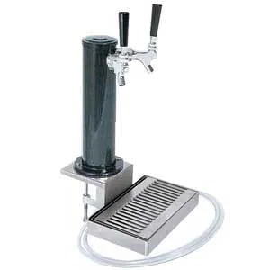 Micro Matic DS432CL Draft Tower - Clamp-On 3" Column, 2 Faucets, 10" x 6" Drip Tray, 1-3 Tap