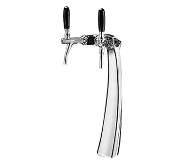 Micro Matic FALCO2-C Falco Beer Tower, 4" x 18-3/4" Chrome, Glycol-Cooled, 1-3 Tap, Copper Lines