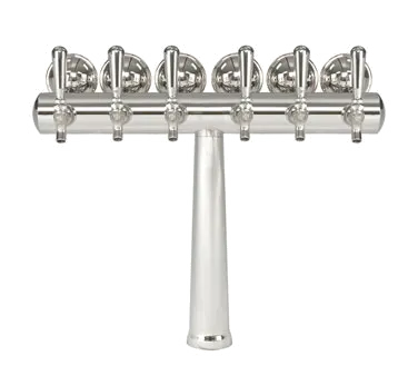 Micro Matic HAVANA6-C-M Beer Tower, 23-3/4" W x 17" H, Chrome Glycol Cooled, 6 SS Faucets, Medallions