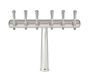 Micro Matic HAVANA6-C Countertop Beer Tower, 23-3/4" W x 17" H, Chrome, Glycol‑Cooled, 6‑Tap Faucet