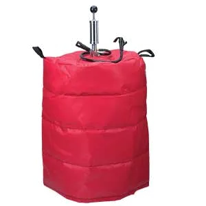 Micro Matic KJ-01 Keg Jacket, 5-1/2" Slot for Party Pump Tapping, Red Vinyl, Aluminum Housing