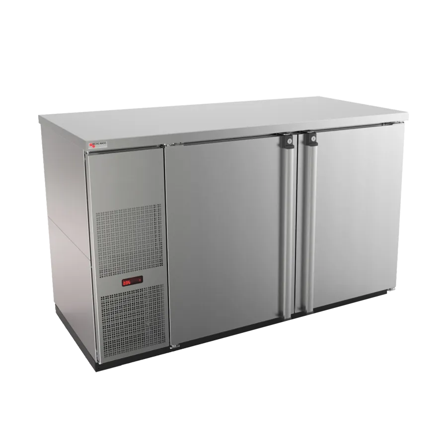 Micro Matic MBB58S-E 59.5" 2‑Section Bar Cooler, 23.7 Cu Ft, Steel, Doors with Locks, 1/3 HP 115V