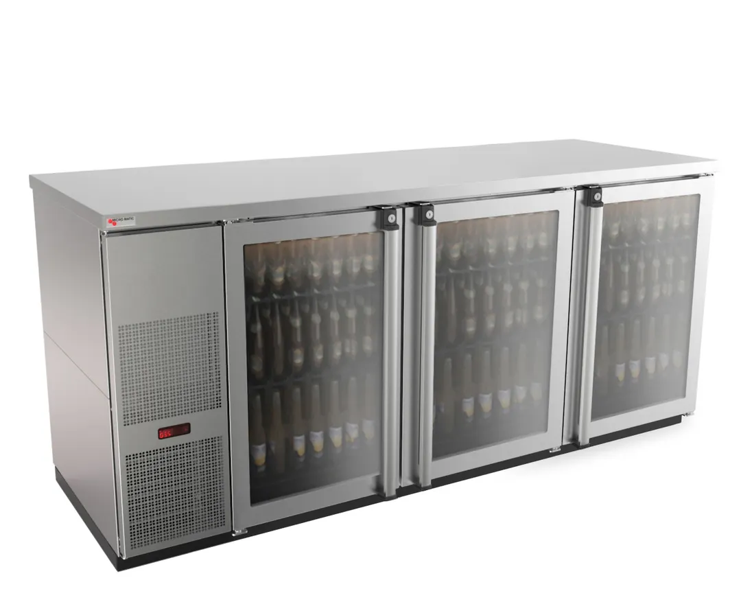 Micro Matic MBB78GS-E 80" Back Bar Cooler, 30.8 cu ft, Steel, Swing Doors, Reach In, 1/3 HP 115V