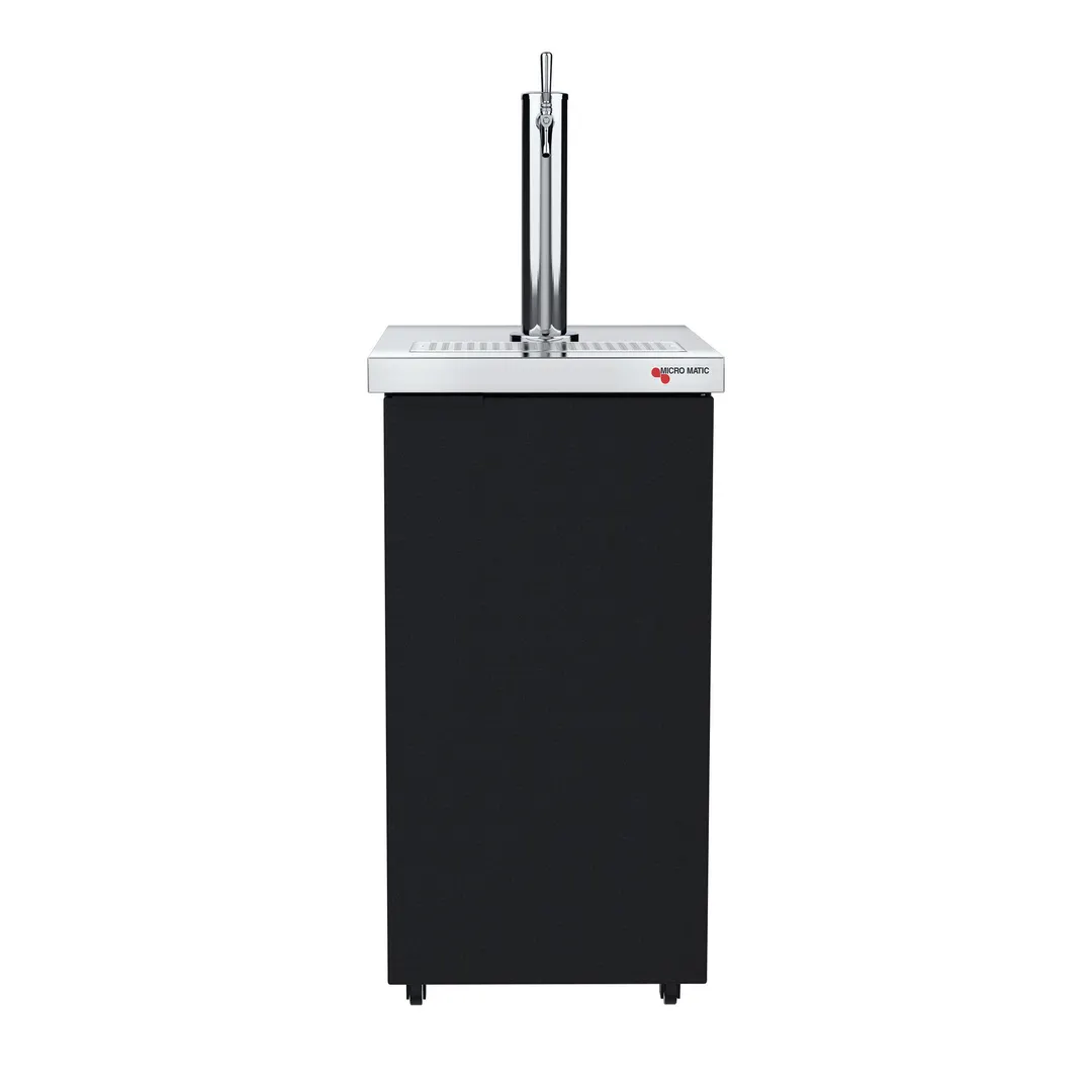 Micro Matic MDD17-E - 17.5" Black Vinyl Keg Cooler, 1-2 1/6 Barrel Capacity, Tower Faucet, 115V