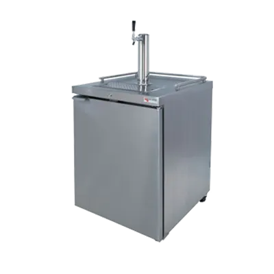 Micro Matic MDD23S-E 25" Draft Beer Cooler, 8.4 Cu Ft, Stainless, 1‑2 Keg, Column With Faucet, 115V