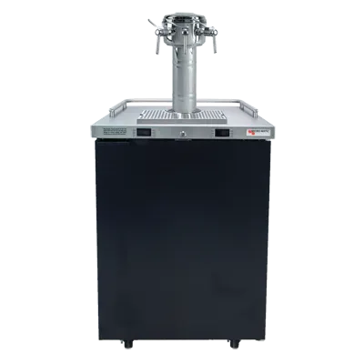 Micro Matic MDD23W-E-D 25" Black Dual Temp Wine Cooler, 8.4 cu ft, 3 Pull Faucets, LED Display
