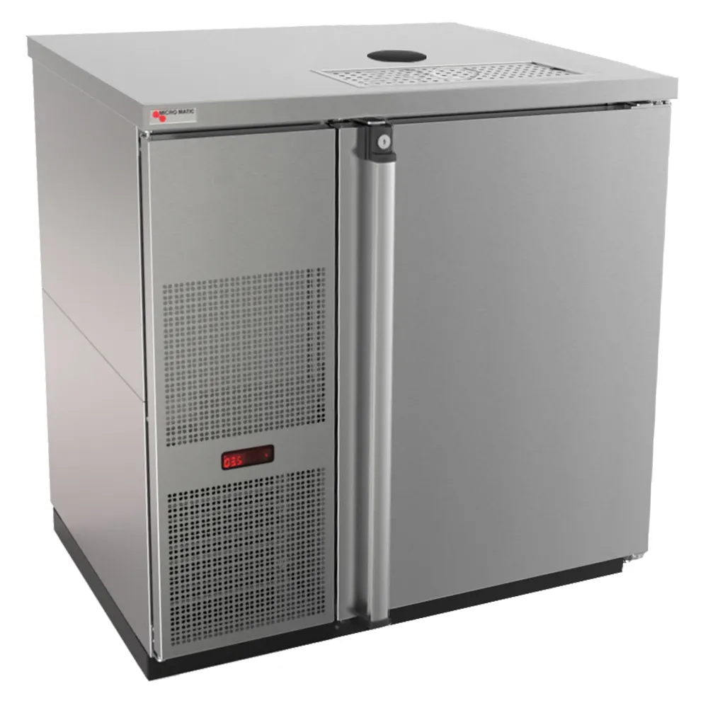 Micro Matic MDD36S-E-LT 36-3/4" Draft Beer Cooler, Stainless Steel, Rinser, Door, R290, 1/10 HP 115V