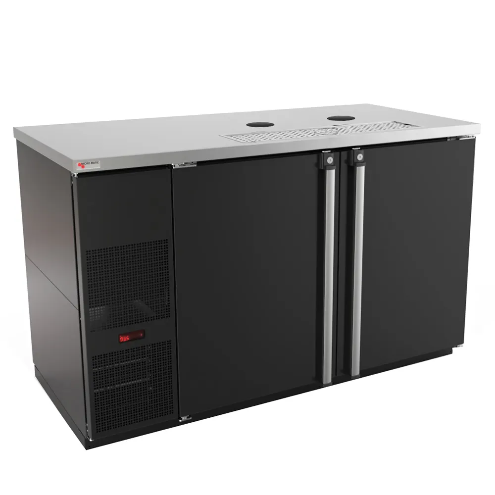 Micro Matic MDD58-E-LT – 59.5" Draft Beer Cooler, 23.7 Cu Ft, Black Vinyl Stainless Steel 1/3HP 115V