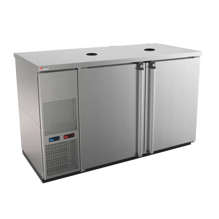 Micro Matic MDD58SW-E 59" Dual‑Temp Wine Cooler, Steel, LED, Locking Doors, R134a, 1/3 HP 115V