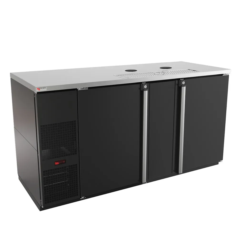 Micro Matic MDD68-E-LT – 69.5" Draft Beer Cooler, 28 Cu Ft, Black Vinyl Exterior, 1/3 HP 115V