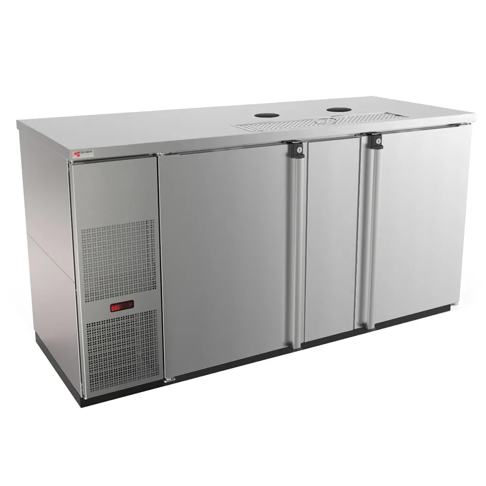 Micro Matic MDD68S-E-LT 69.5" Beer Cooler, 28 cu ft, Steel Two‑Door, Glass Rinser, 115V 1/3 HP