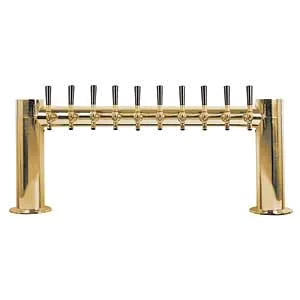 Micro Matic METRO-H-10PVDKR Draft Beer Tower, 38" W x 16" H, 2 Columns, 10 PVD Brass Faucets, NSF