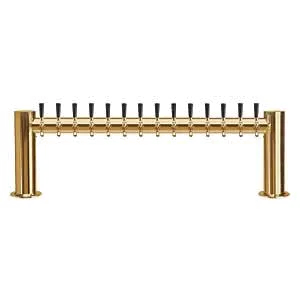 Micro Matic METRO-H-14PVDKR Counter Beer Tower 50"W X 16"H, 14 Brass Faucets, 2‑Col, NSF Certified