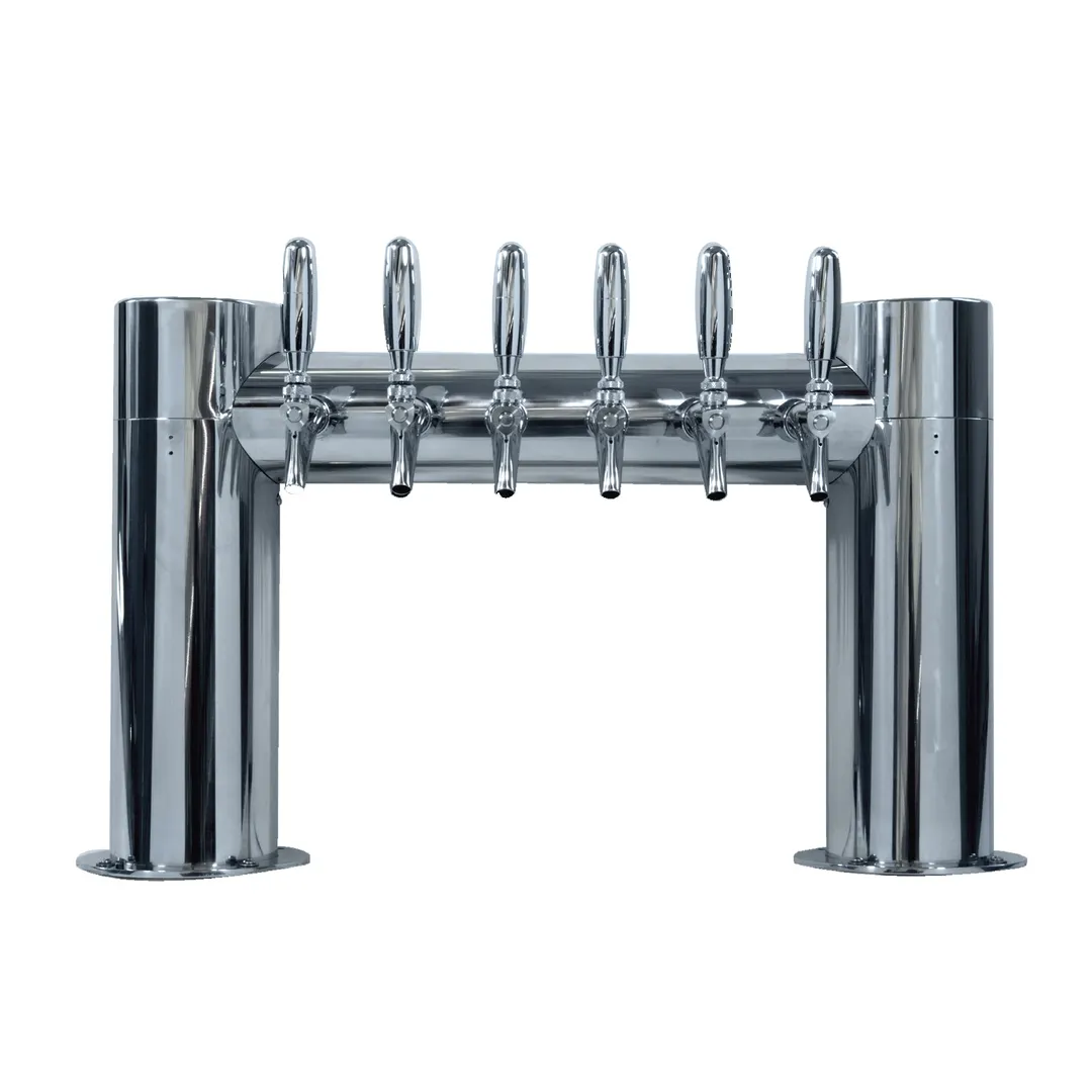 Micro Matic METRO-H-6PSSA Metropolis H Draft Tower - 6 Faucet Air-Cooled, SS, 2-Col, 12"" Height