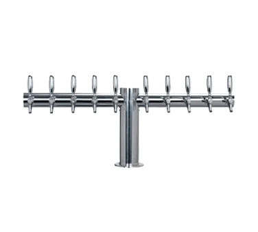 Micro Matic METRO-T-10PSSKR - Glycol‑Cooled Beer Tower, 34"W x 16"H, Steel, 10 Taps, 4" Column
