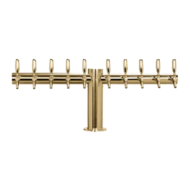 Micro Matic METRO-T-10PVDKR Beer Tower, 34" x 16", Glycol, 10 PVD Brass Faucets, 4" Column, NSF