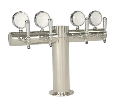 Micro Matic METRO-T-4PSSKR-M Beer Tower, 24" x 16", Glycol Cooled, 4 Steel Faucets, Finish, NSF