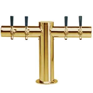 Micro Matic METRO-T-4PVDKR Beer Tower 24\"W x 16\"H, 4‑Tap PVD Brass, Glycol‑Cooled, 4\" Col, NSF
