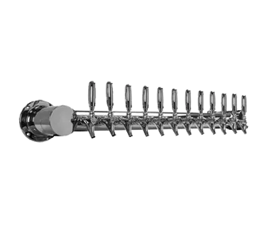 Micro Matic METRO-WM-12PSSKR Beer Tower, Wall-Mount 44" x 9", Glycol, 12 Stainless Faucets, 3" OC