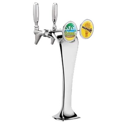 Micro Matic MM1092K-M Cobra Draft Beer Tower, Countertop, 4¼" W x 15⅛" H, 2 Faucets, 11⅝" Clearance